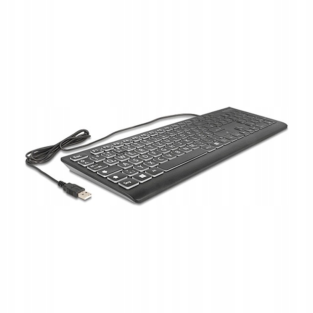 Klawiatura mechaniczna przewodowa Usb 1,5 m Rgb z dużymi oznaczeniami