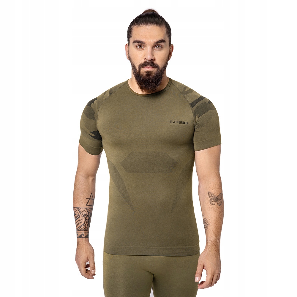 Koszulka termoaktywna Spaio Tactical z krótkim rękawem taktyczna Green XL