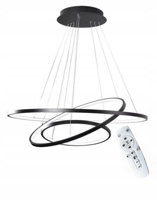 Led stropná lampa Black Rings| 60 cm|premenlivé svetlo|diaľkový ovládač|Moderná