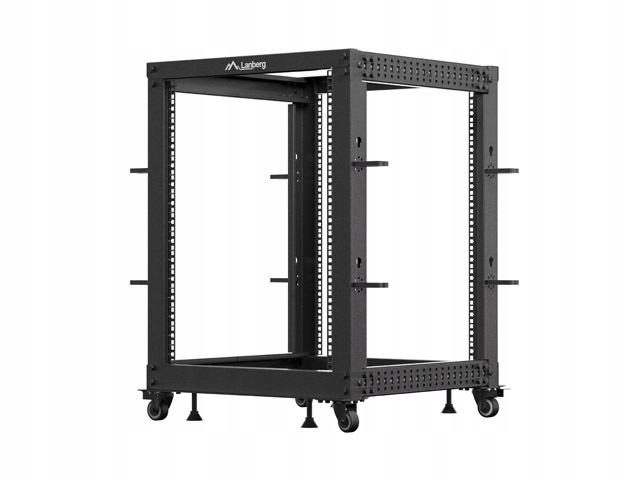 Lanberg Otvorený Rack 15U 19" 600X600-1100 Nastaviteľný Čierny