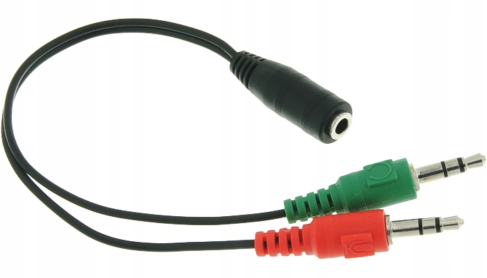 ADAPTER PRZEJŚCIÓWKA KABEL MINI JACK 3.5 MM DO SŁUCHAWEK 2X WTYK 1X GNIAZDO Długość kabla 0.2 m