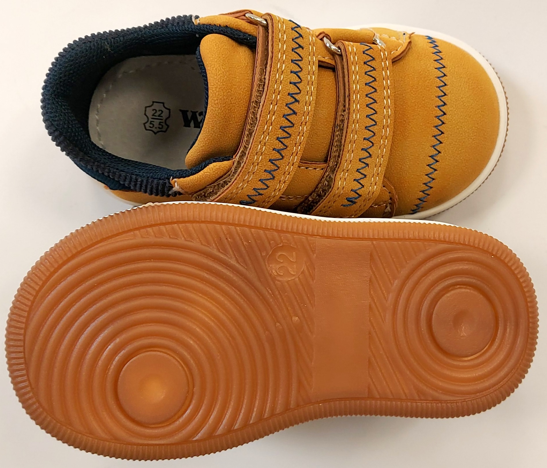 WOJTYŁKO PÓŁBUTY TRZEWIKI SPORTOWE CAMEL RZEPY R 28 W 17,50 CM Kolor żółty