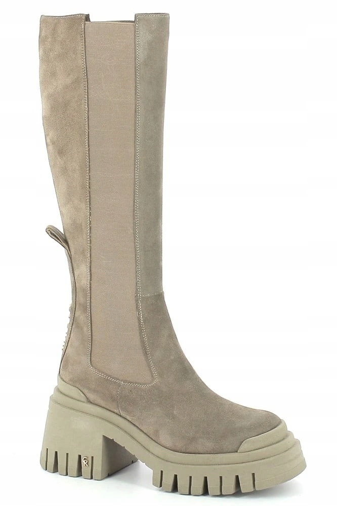 

Carinii B8508 Kozaki Trapery Skóra Zamsz Beżowe 37