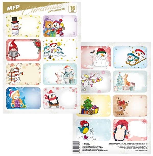 

Naklejki <prezenty> ŚWIĄTECZNE/16szt. Dzieci