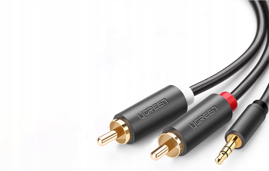 UGREEN POZŁACANY PRZEWÓD KABEL AUDIO AUX MINI JACK 3,5MM DO 2X RCA CINCH 2M EAN (GTIN) 6957303815104