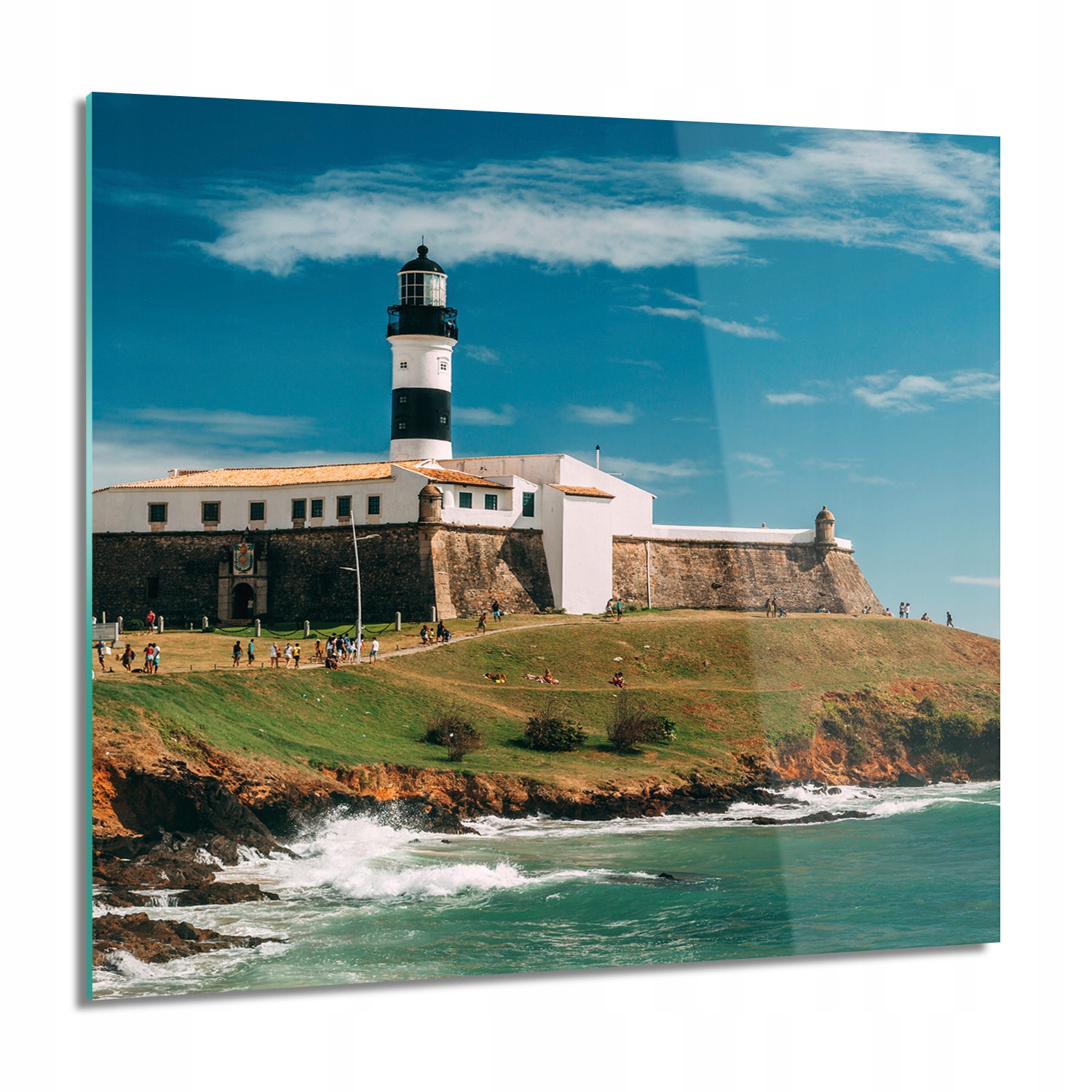 Maják útes grafika Foto sklo 60x60