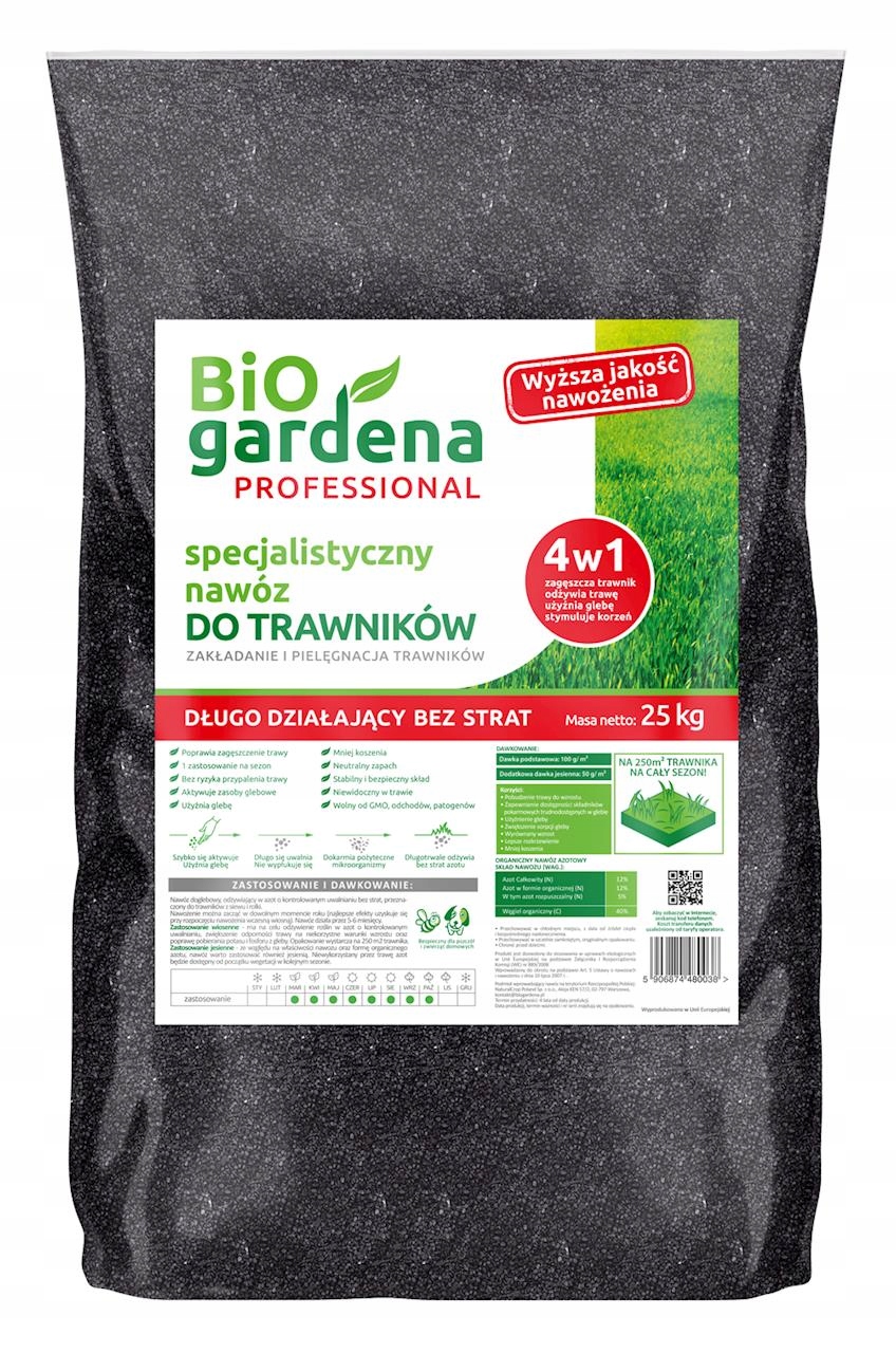 Hnojivo na trávníky specialistické Eco 25 kg BiOgardena