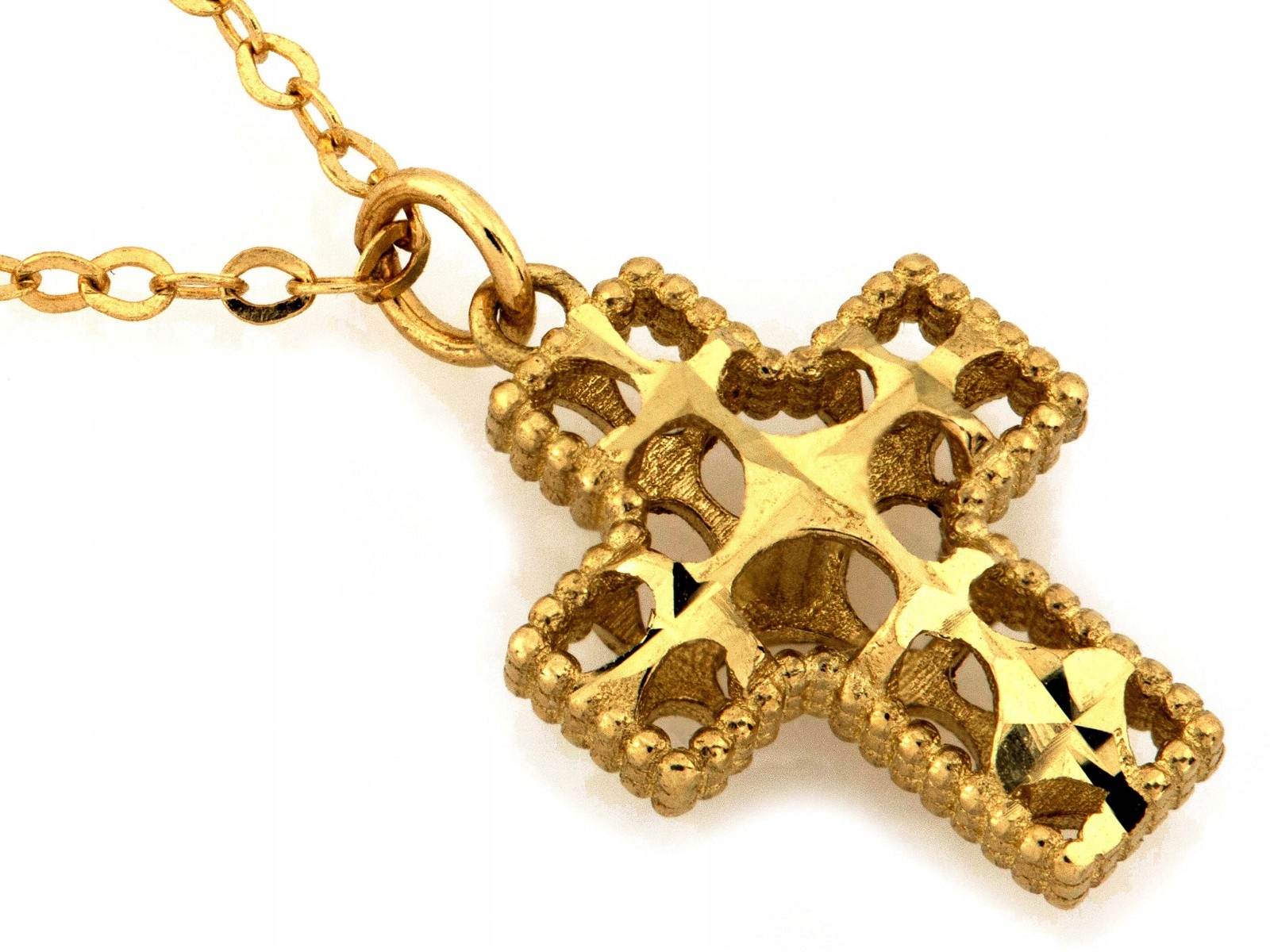 Náhrdelník ze zlata 585 s prolamovaným křížkem Hmotnost 1.20 g Velikost 45