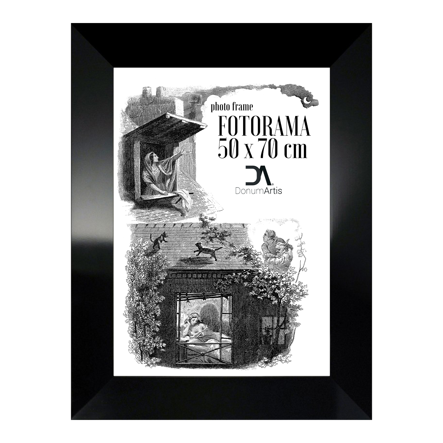 Fotorám Factory 50x70 černý lesk rámu 69x89