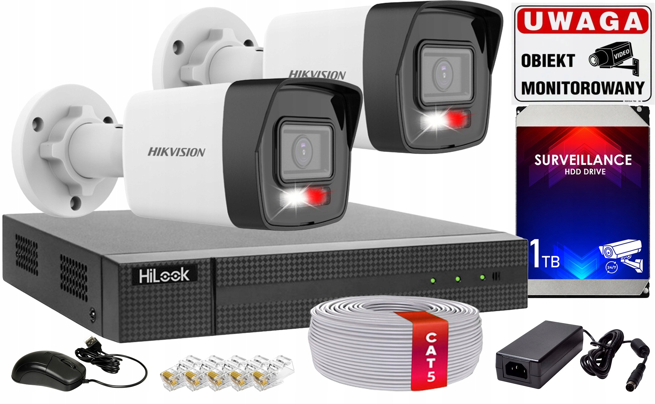 Sada na monitorovanie Ip 2 kamier 4Mpx 2K IR30 Hikvision Záznamník HiLook