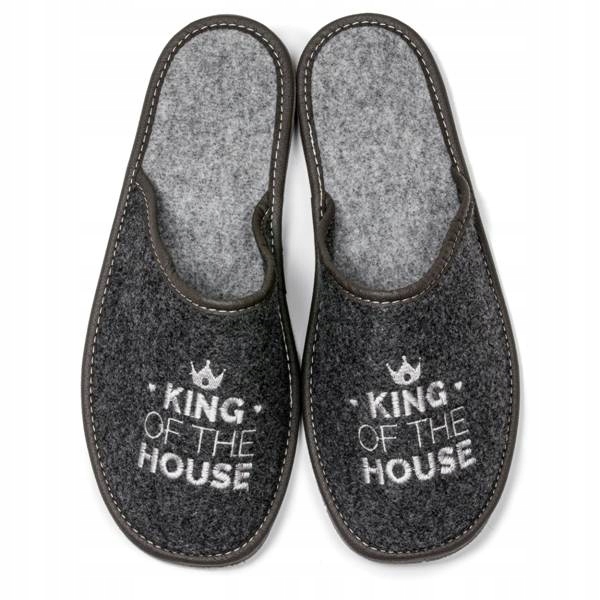 

Kapcie Filc Męskie Król King Of The House Pantofle