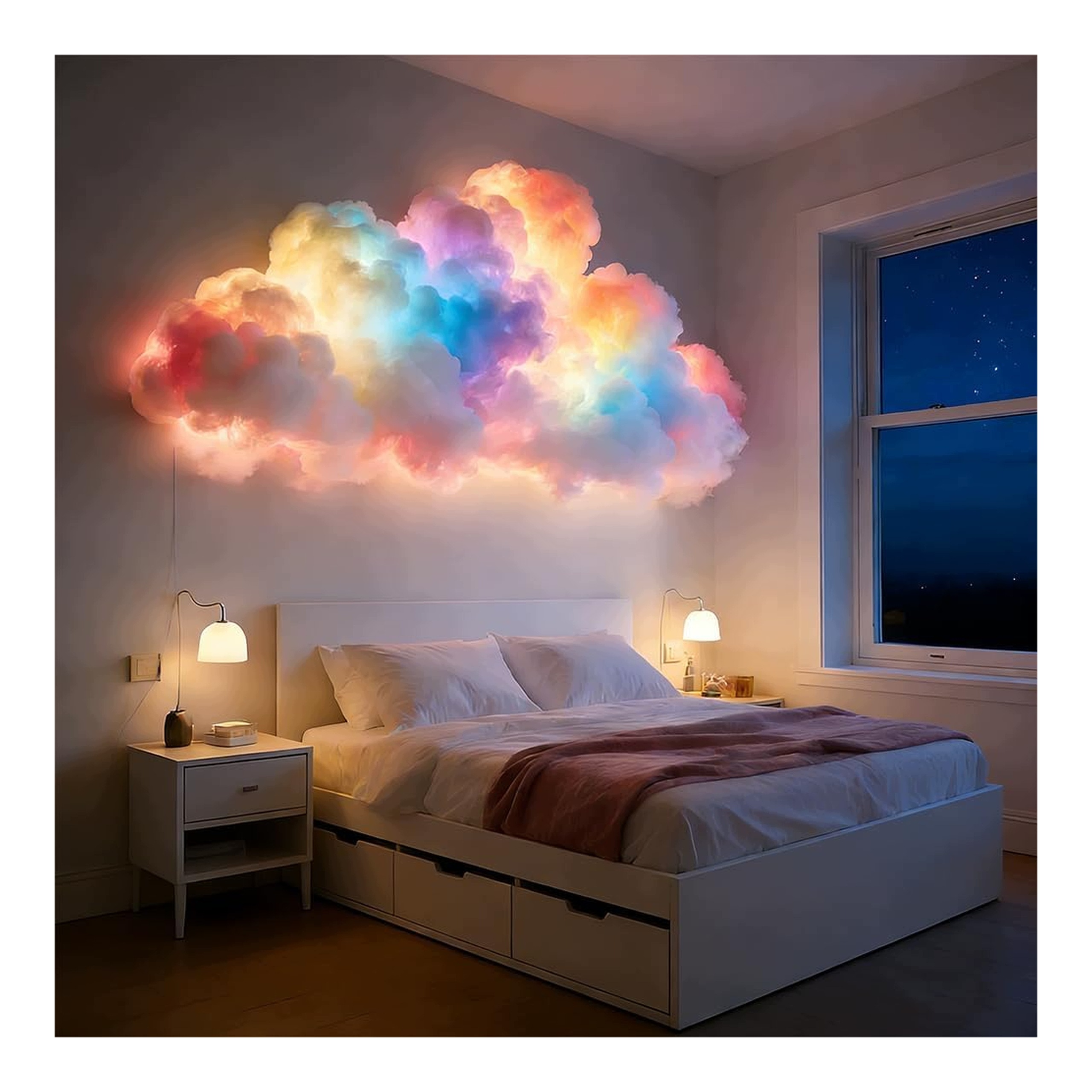 Lampa Led sufitowa Rgb chmura Usb synchronizacja muzyki lampa nocna do