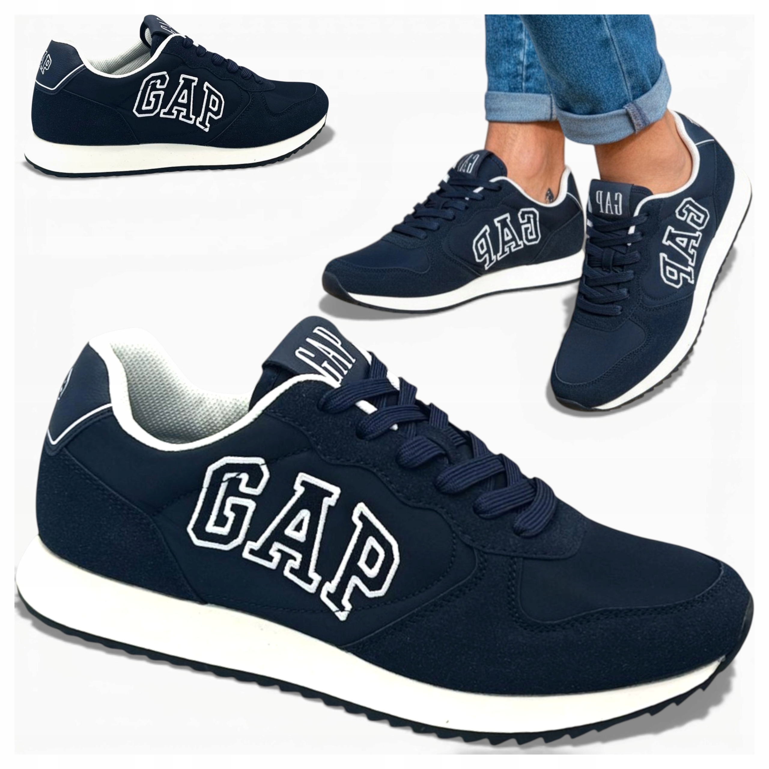 Pánské sportovní tenisky 42 Gap Pohodlné šněrovací polobotky Módní modré