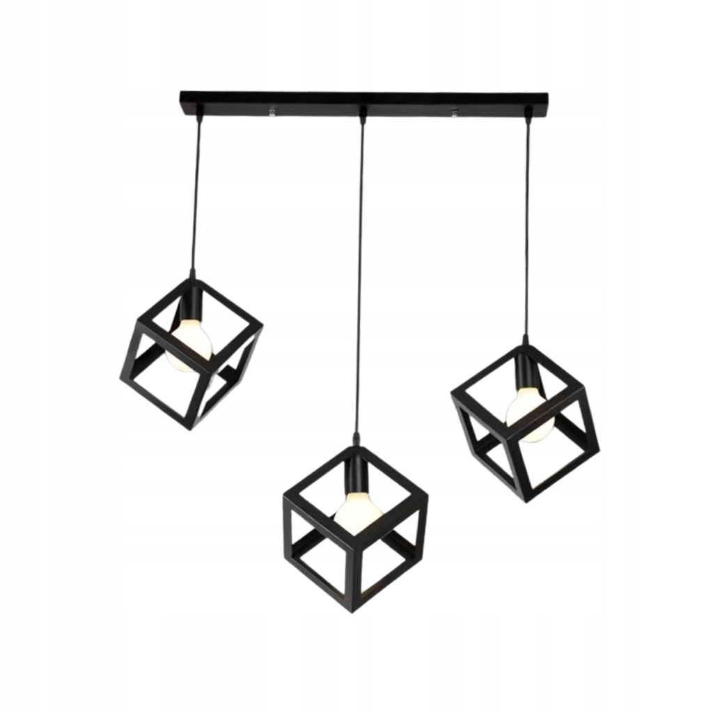 Lampa wisząca żyrandol lampa sufitowa na sufit czarna zwis Led E27 loftowa