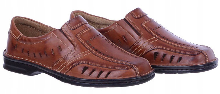 Pánské Sandály S Dírami Na Léto, Hnědé, Velikost 45