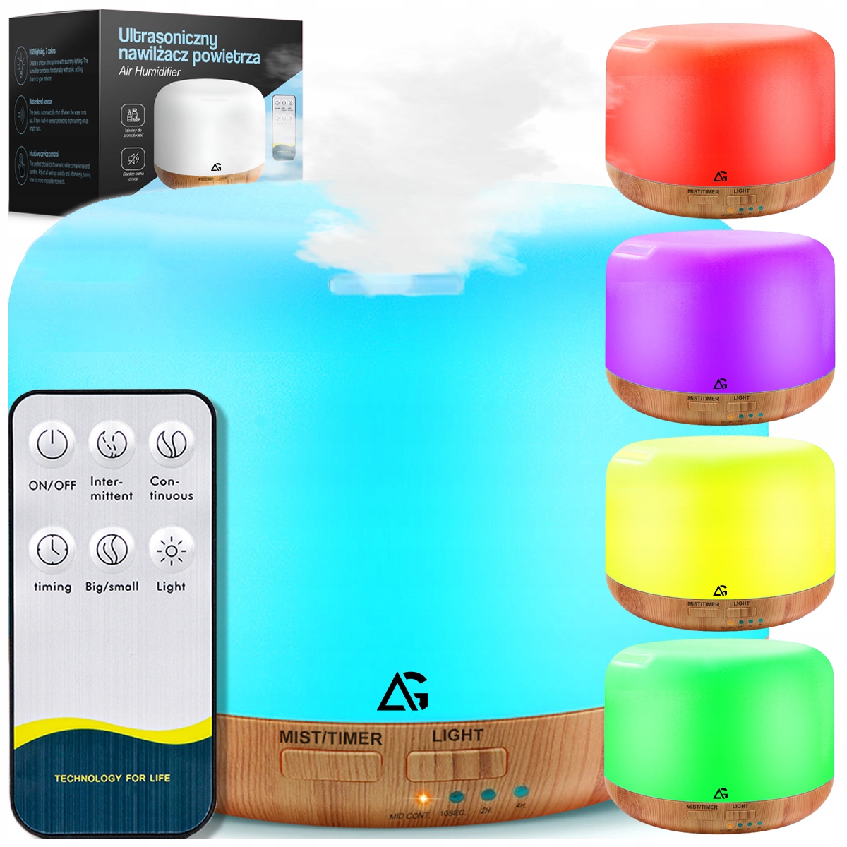 Nawilżacz powietrza ARSA GO aromaterapia RGB timer ewaporacyjny