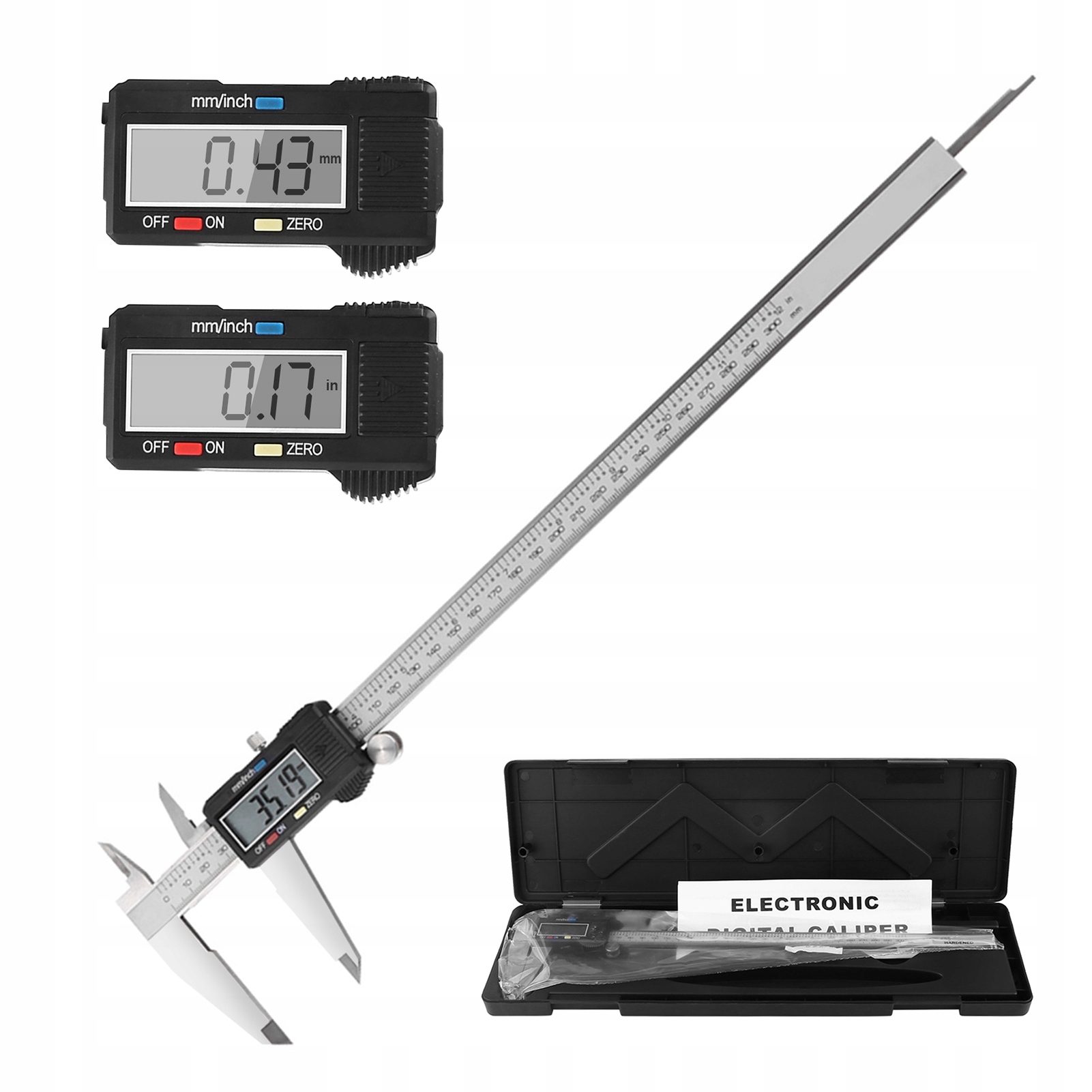 Dokładna Suwmiarka Elektroniczna Ze Stali Nierdzewnej Cyfrowa 0-300mm +etui