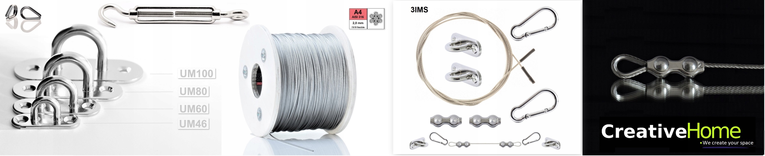 NAPINACZ KARNISZA LINKOWEGO STAL NIERDZEWNA A4 Marka Creative Home