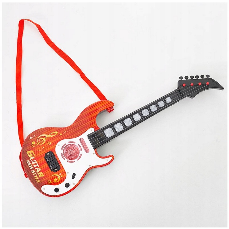 GITARA ELEKTRYCZNA ROKOWA DLA DZIECI GRA I ŚWIECI Czerwona Marka bez marki