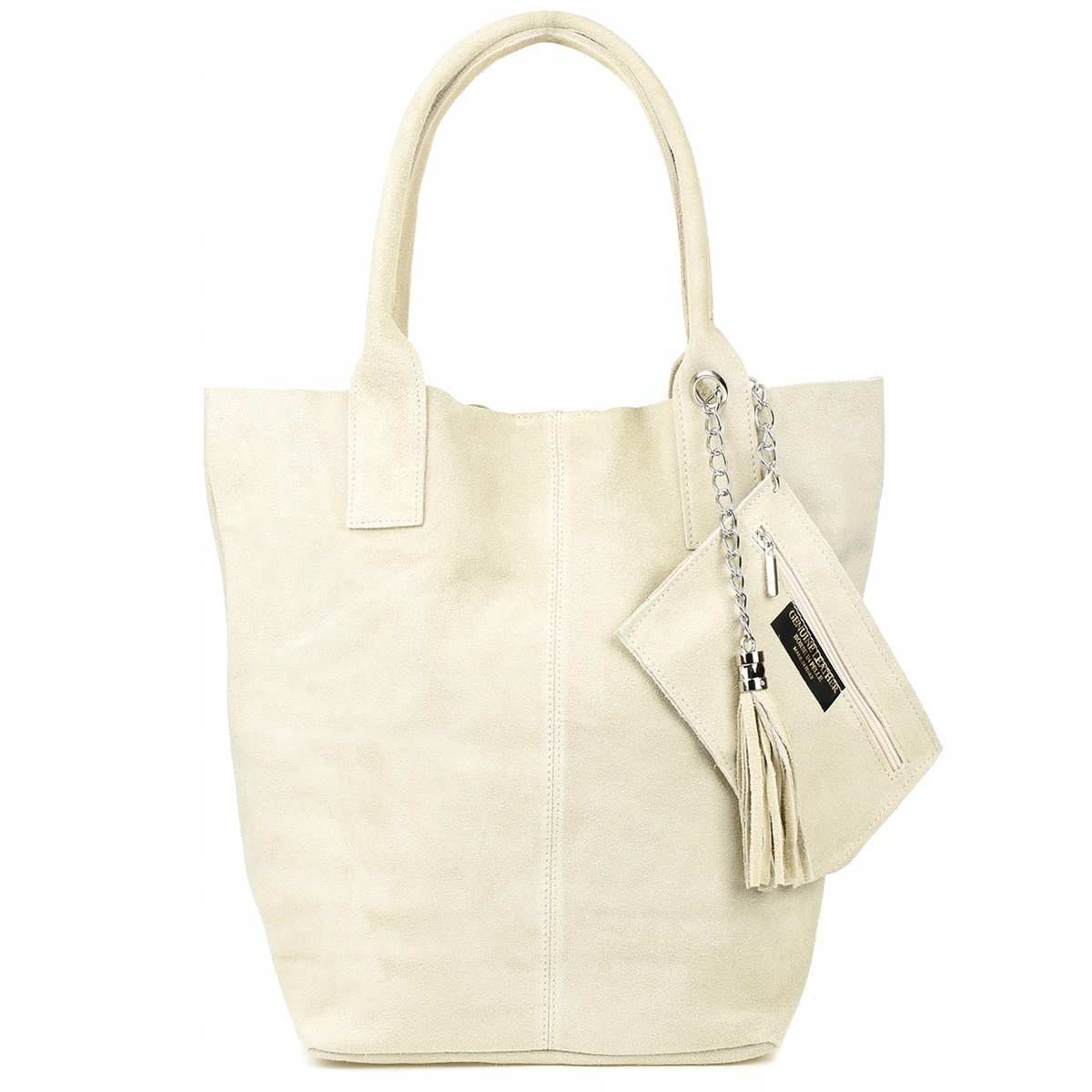 dámská kožená kabelka Shopper italská Semišová Kůže velká taška A4 Sáček