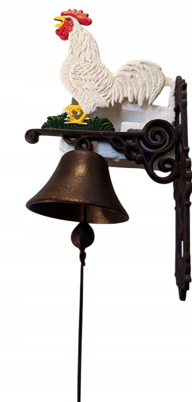 Stylowy Żeliwny Dzwonek KOGUT Gospodarz Domu