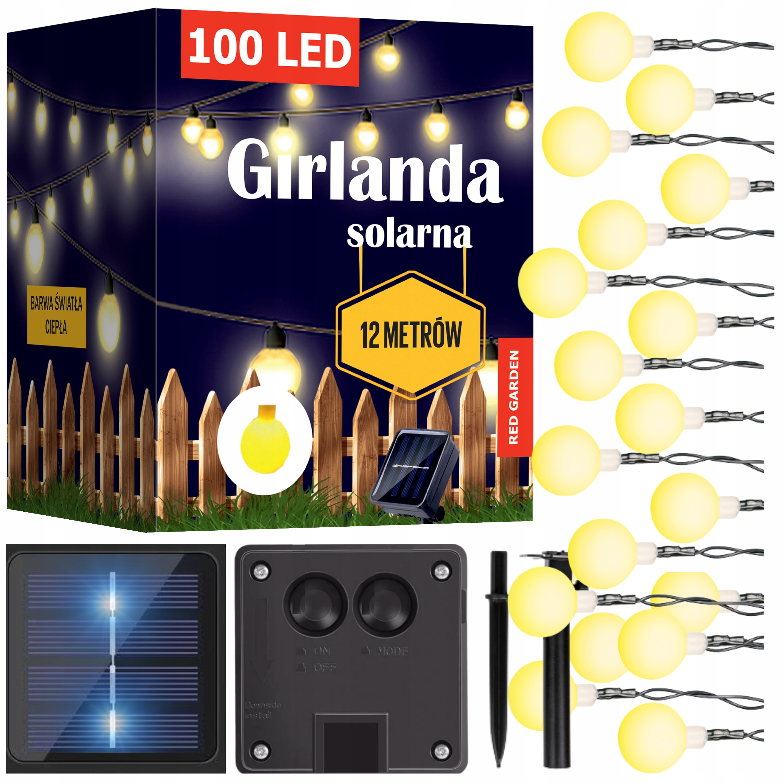 

Girlanda Solarna Ogrodowa Lampki Mleczne Led 100sz