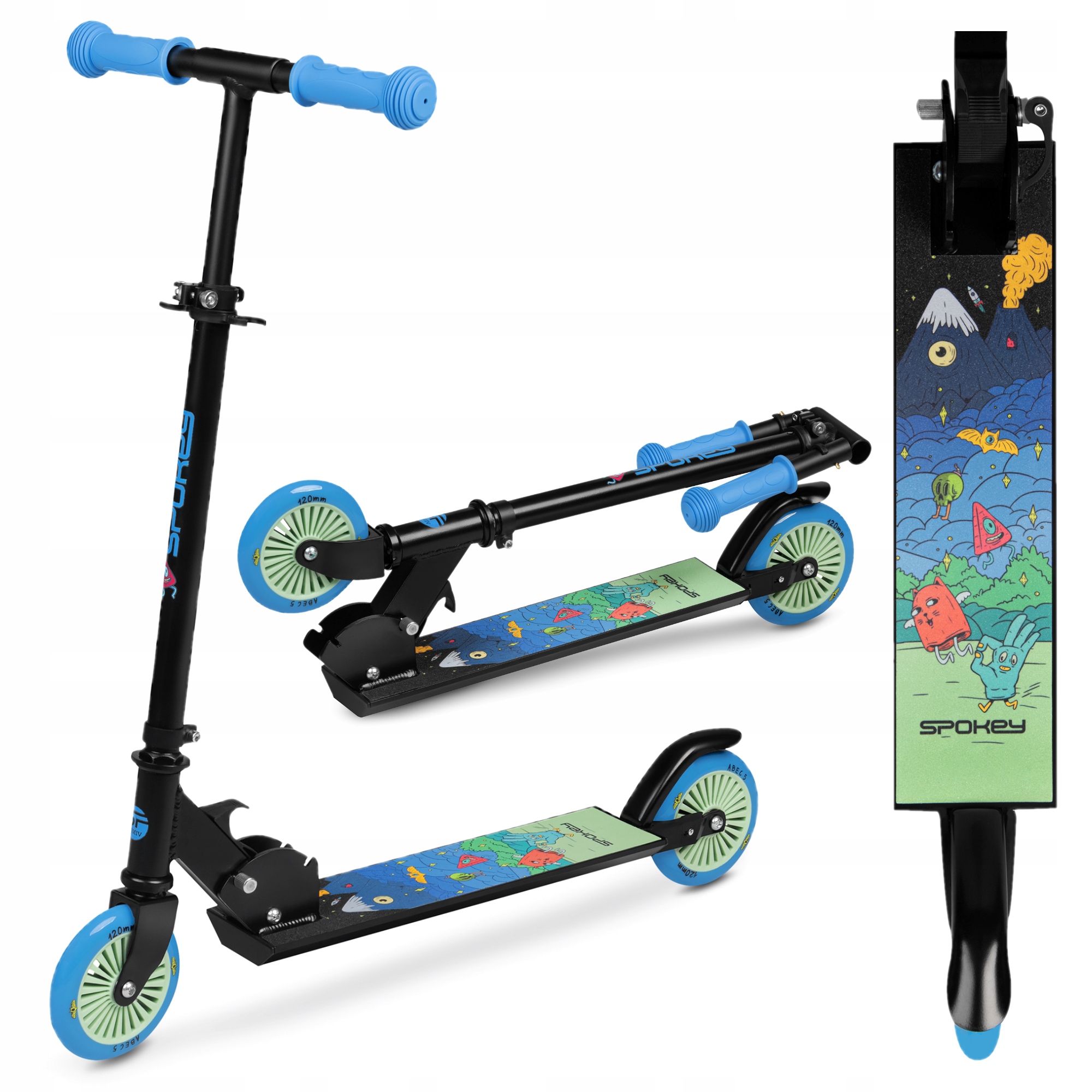 Hulajnoga Duke Spokey składana lekka 125 mm ABEC5