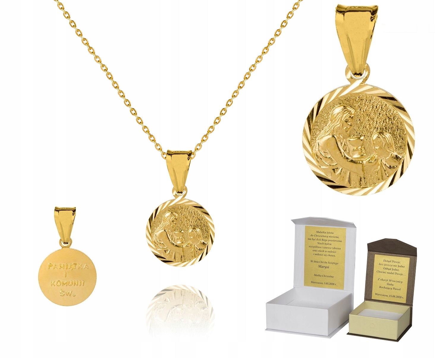 925 Zlatý Řetízek Medailonek 40 CM Věnování A4M30