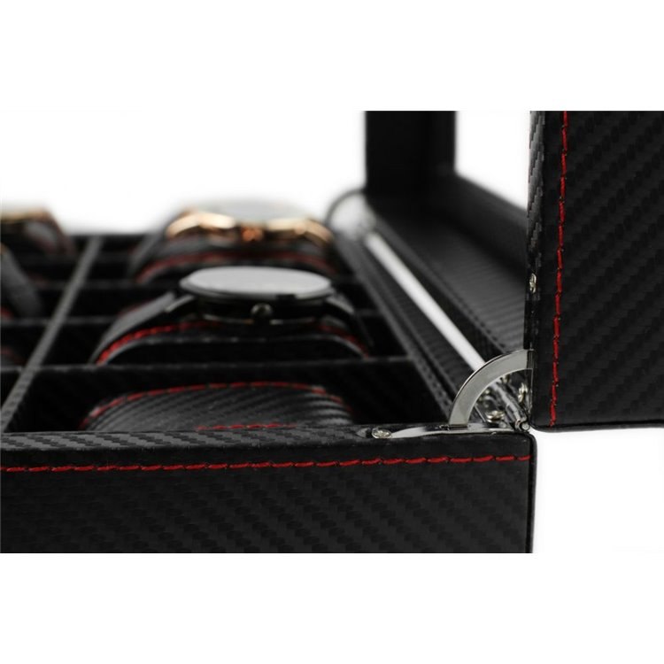 Szkatułka pudełko na 10 zegarków Karbon etui na zegarki skrzynka na prezent Płeć uniseks