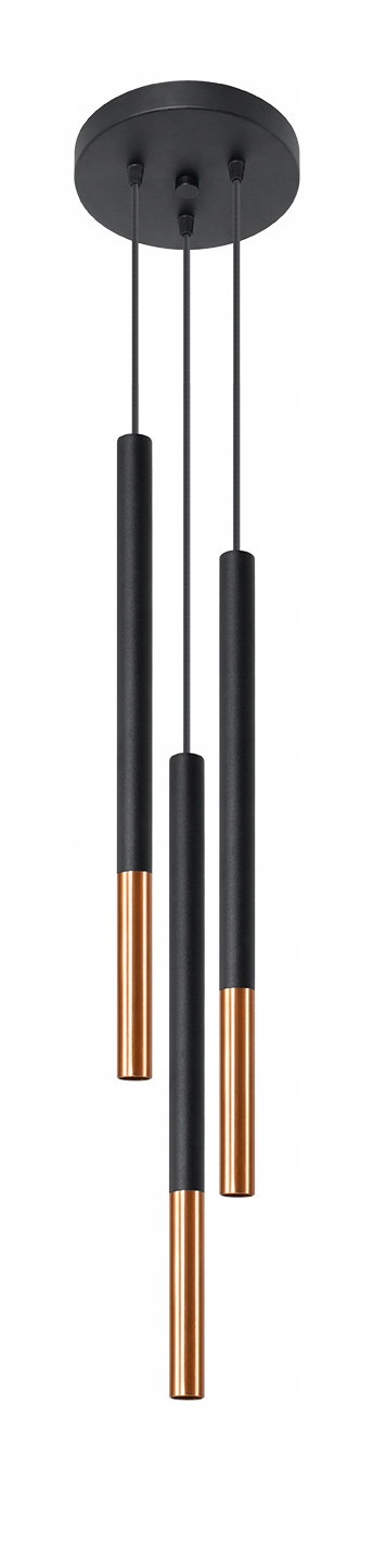 Lampa wisząca Mozaica 3P czarny/miedź nowoczesny do jadalni i kuchni Sollux