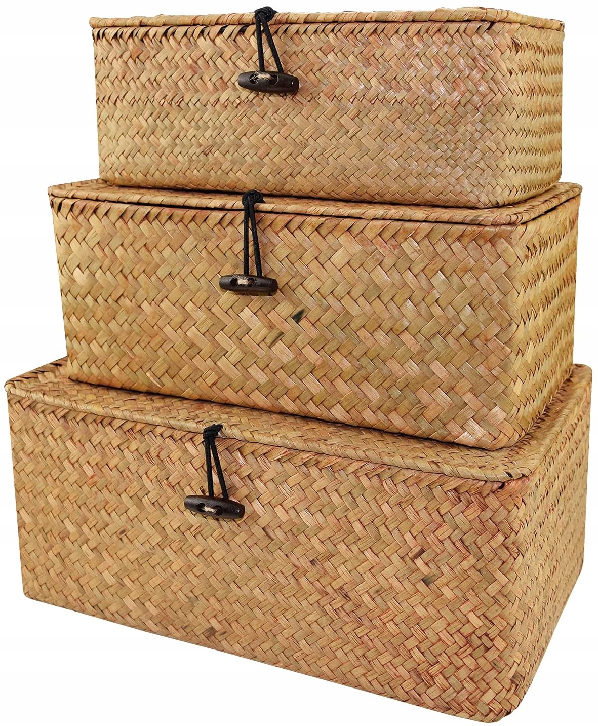 

Zestaw Koszyków Plecionych Boho Pudełka Natural