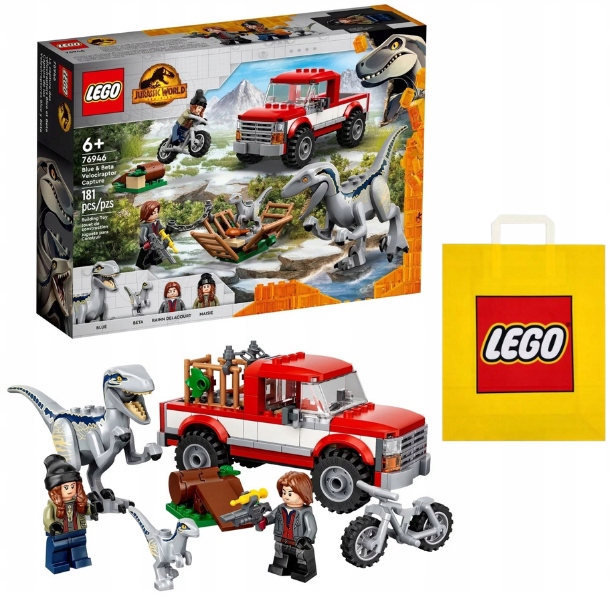 Lego Jurský svět: Zajetí Velociraptora Dárek Blue and Beta 76946