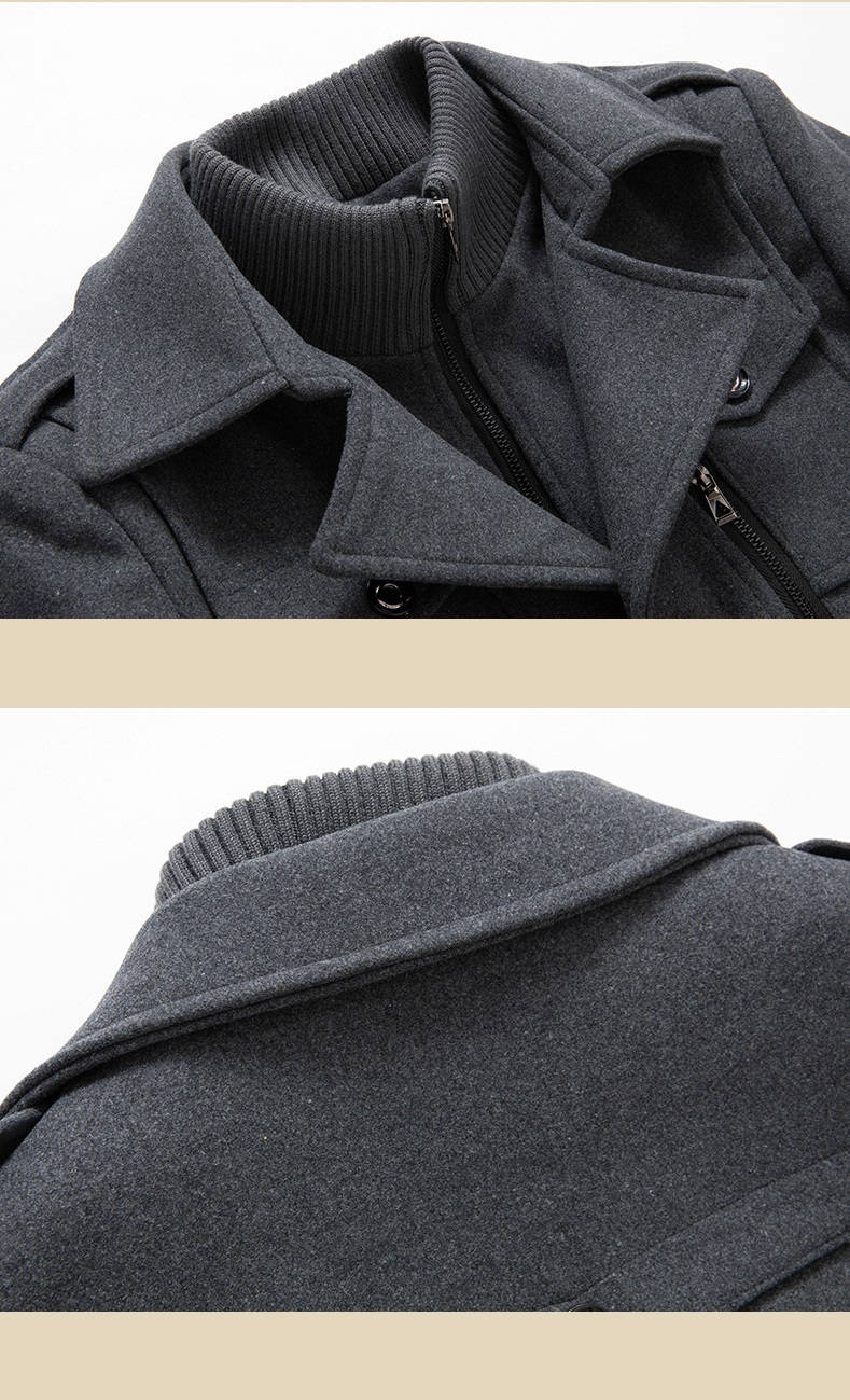 PŁASZCZ MĘSKI ZIMOWY KLASYCZNY Wełna Elegancki Model 2023 UIY