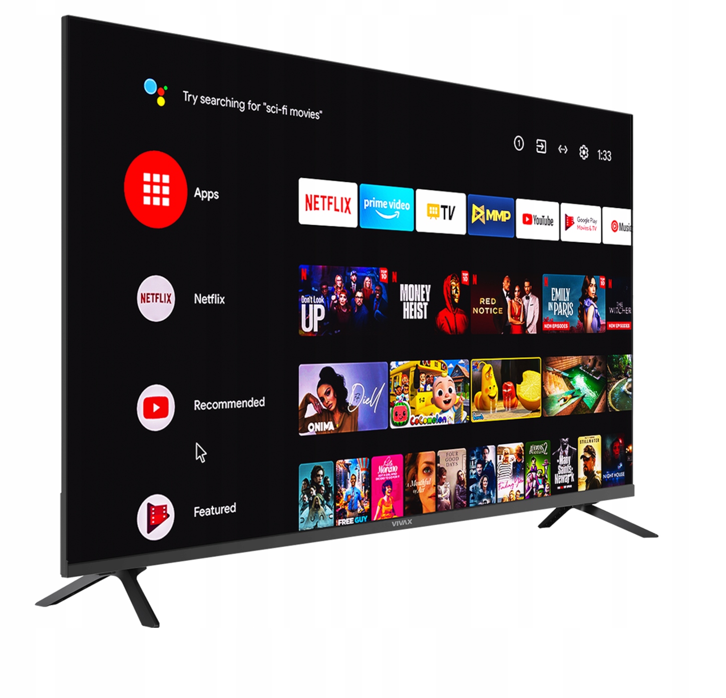 Telewizor Smart Tv 43" Vivax 43UHD10K 4K Android11 Bezramkowy 5 Lat Ochrony
