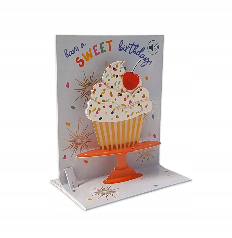 GRAJACA KARTKA na URODZINY TORCIK 18 30 40 50 60