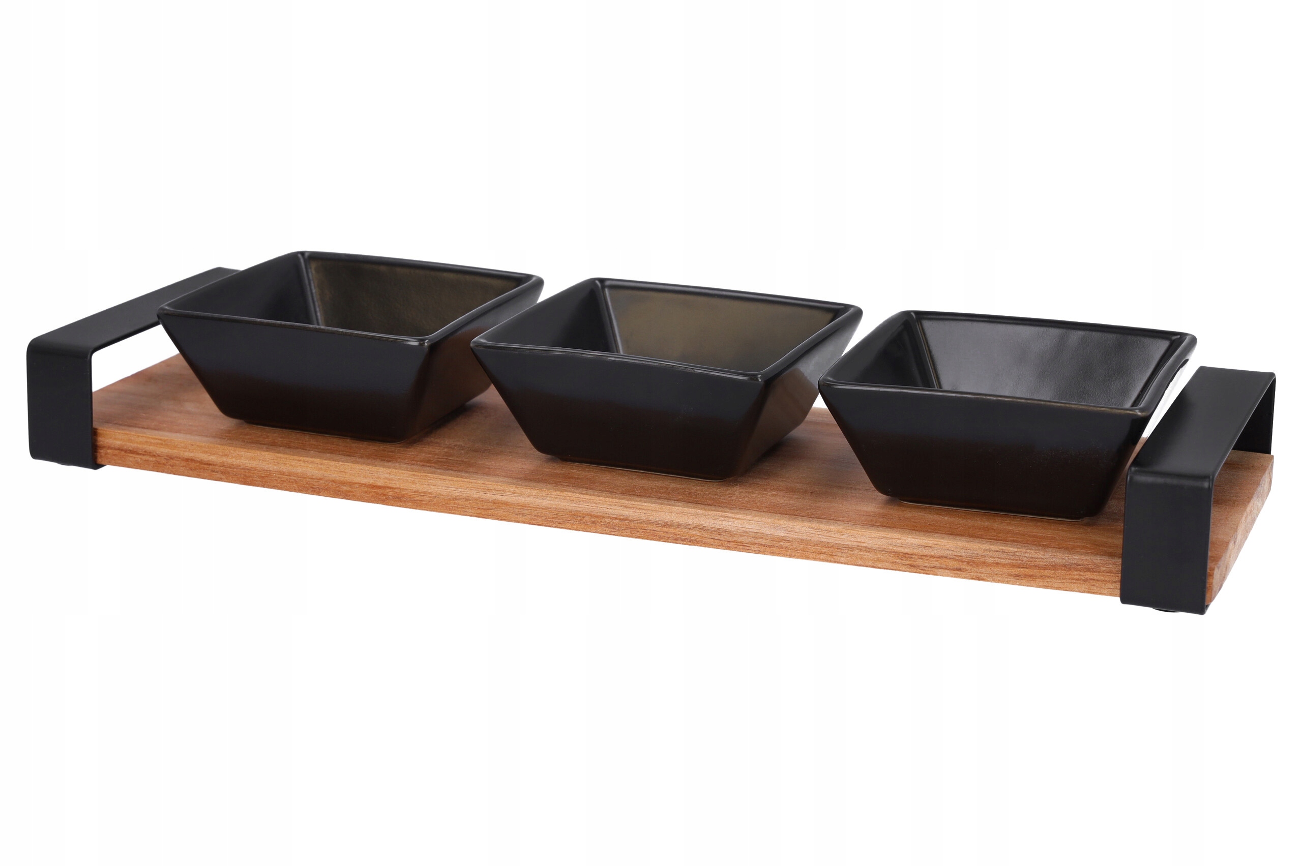 MISECZKI NA PRZEKĄSKI zestaw na desce do serwowania z 3 miseczkami Pojemność 0.2 l