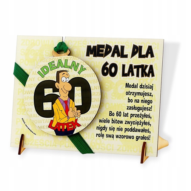 

Medal z Podstawką na 60 Urodziny Dla Niego