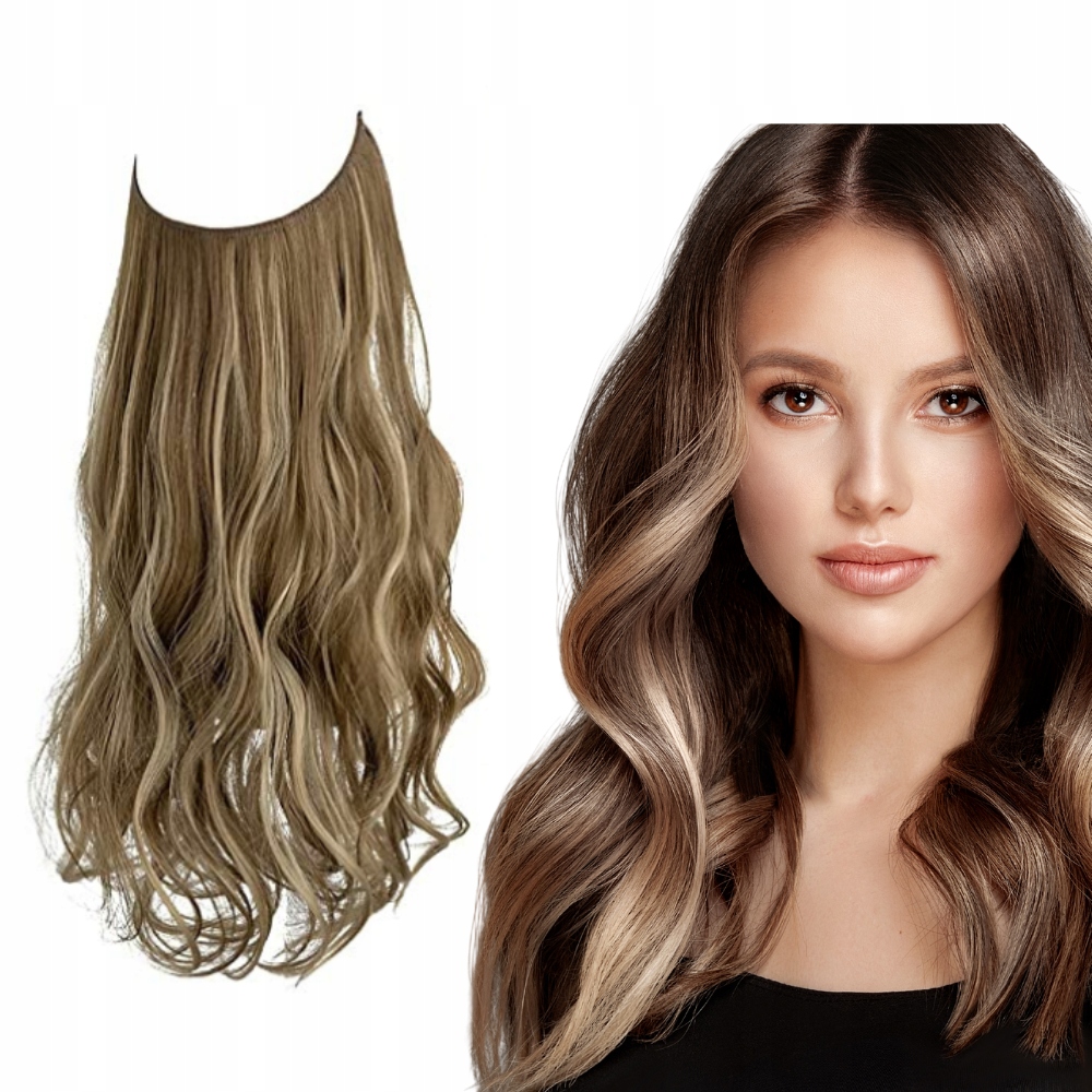 Włosy Flip In kręcone na gumce żyłce 60 cm #10H24B