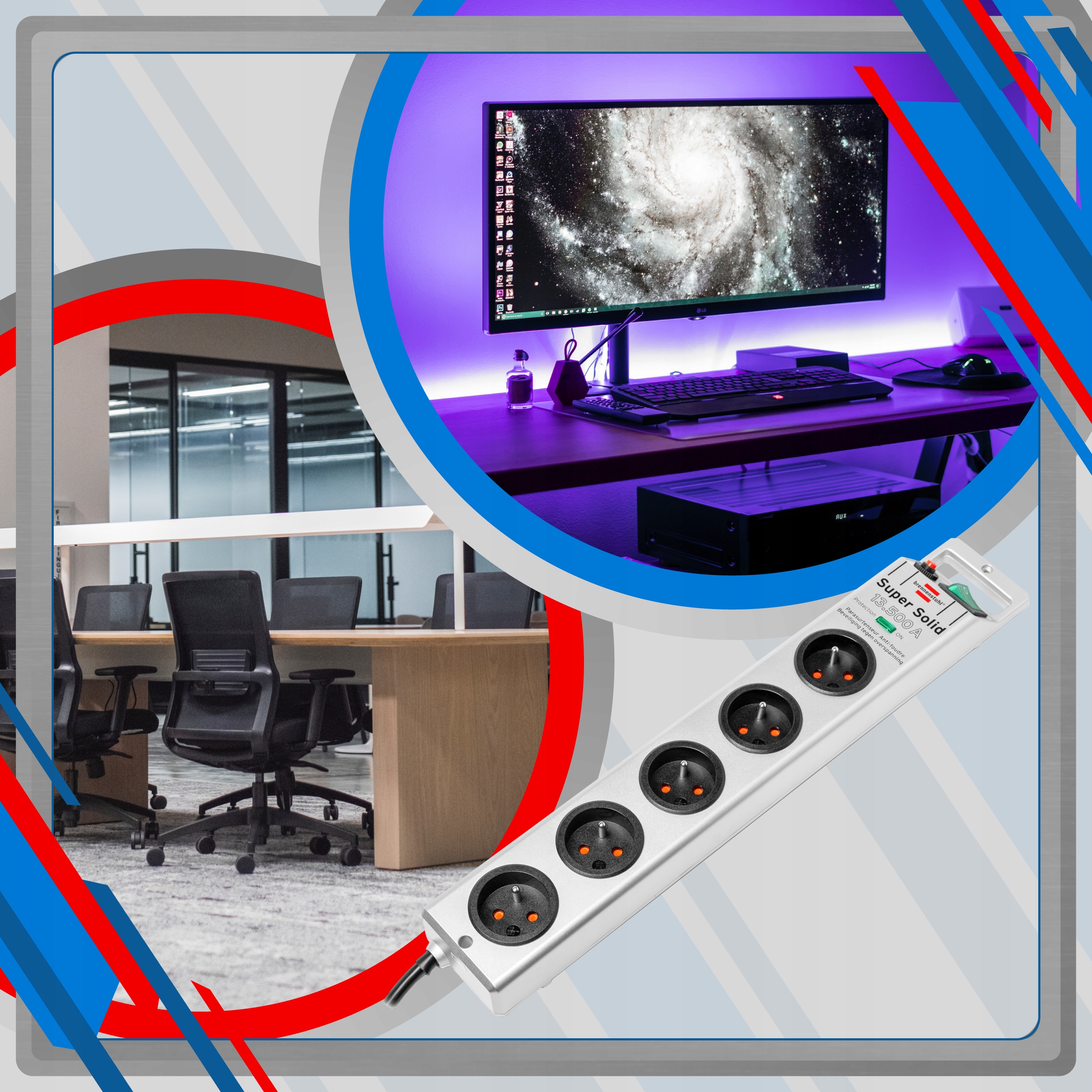 LISTWA PRZECIWPRZEPIĘCIOWA 5G BRENNENSTUHL 13.500A Długość przewodu 2.5 m