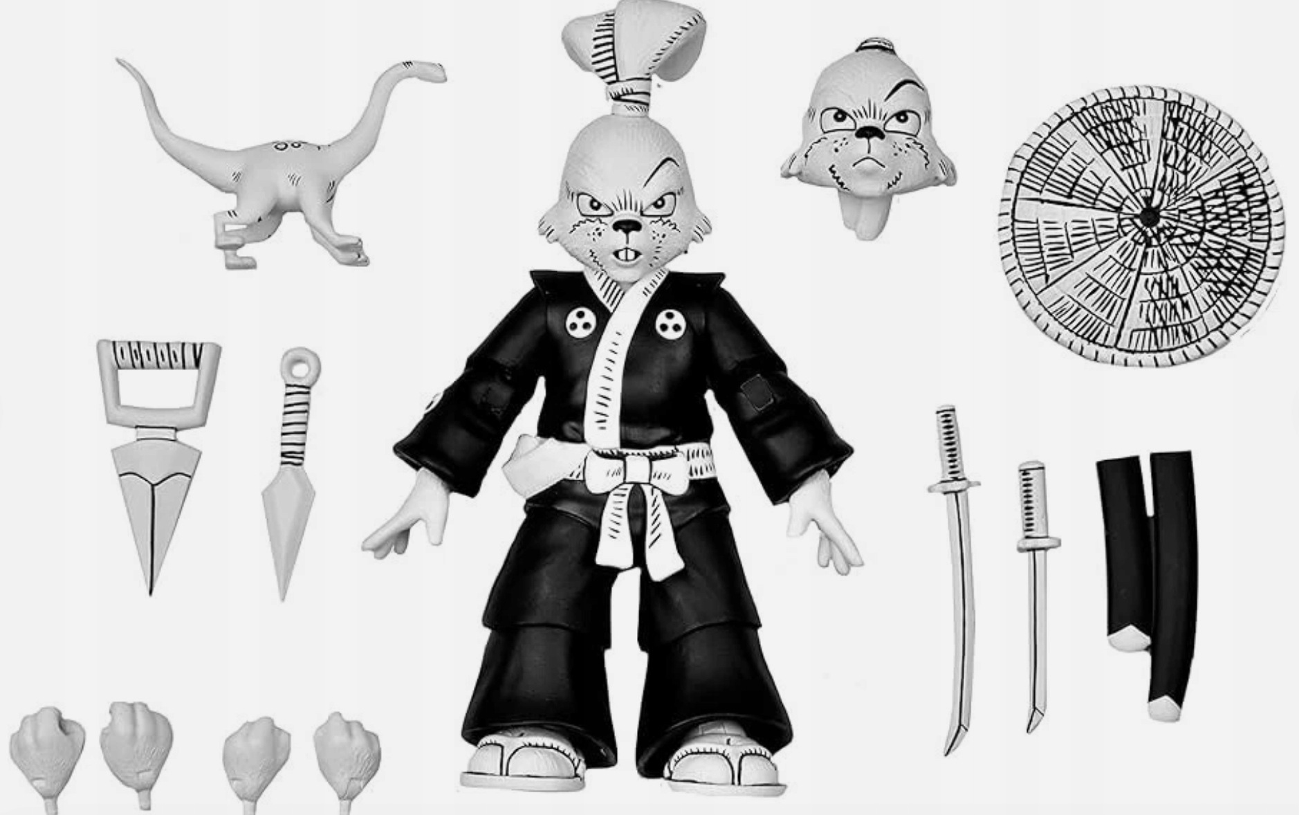 Figurka Neca Ultimate Usagi Yojimbo Černobílá 7 palců