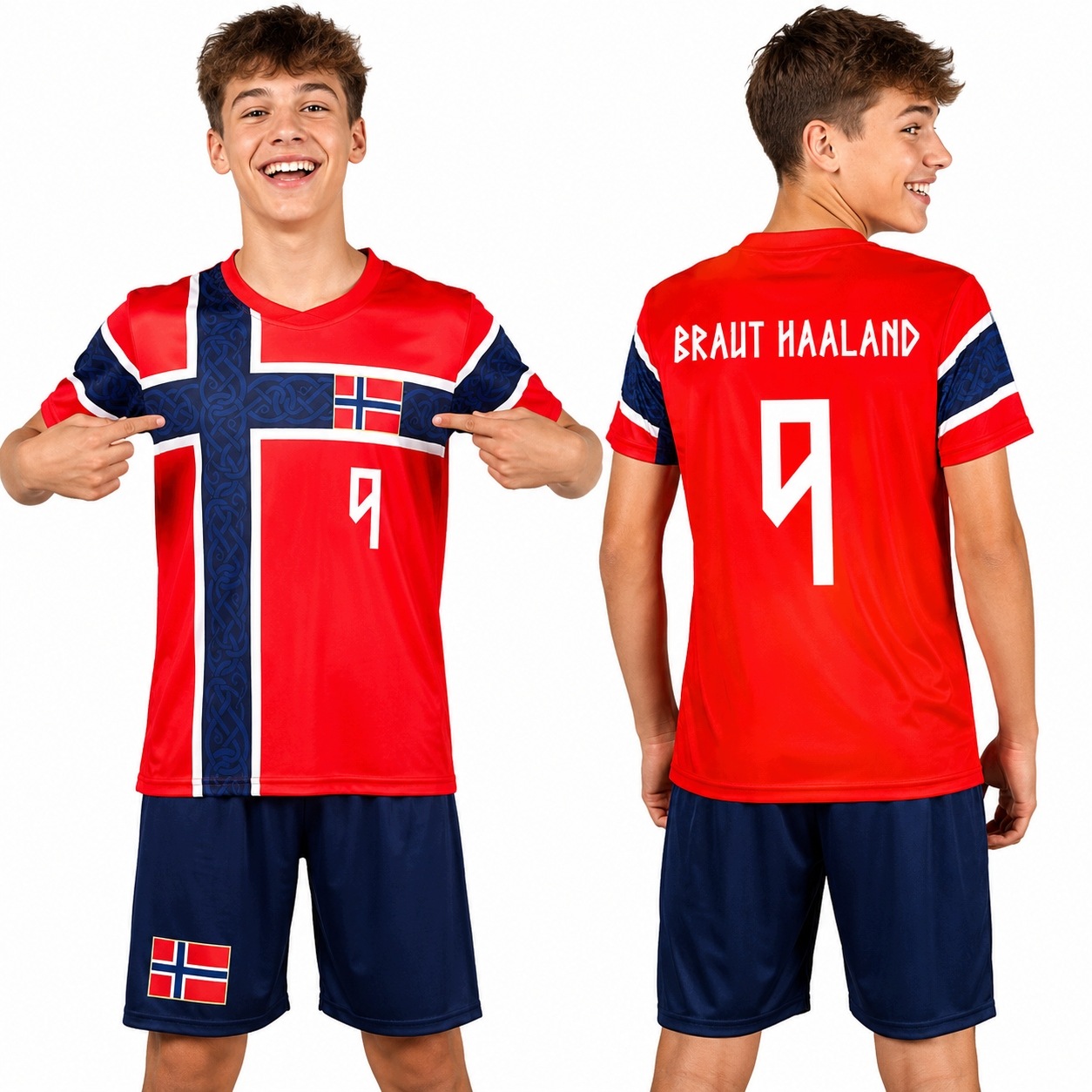 Strój sportowy komplet piłkarski Haaland Norwegia na 140 cm