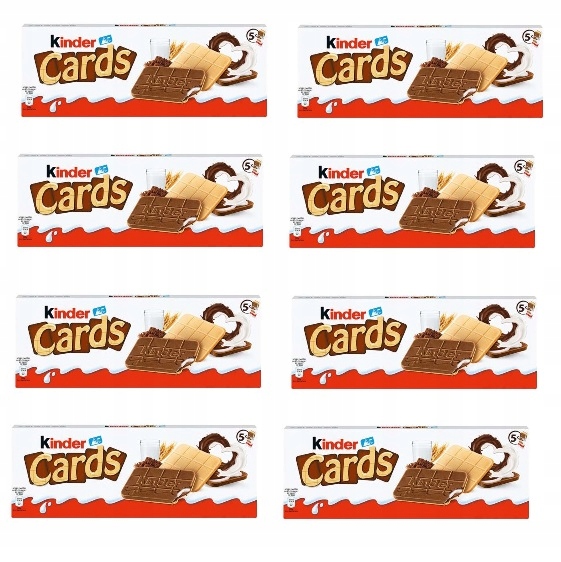 8x 128g Kinder Cards Ciastka 5pak Uk