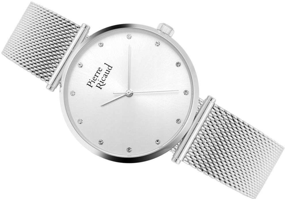 Módní stříbrné dámské hodinky Pierre Ricaud P22035.5143Q stříbrný tah Mesh krabička
