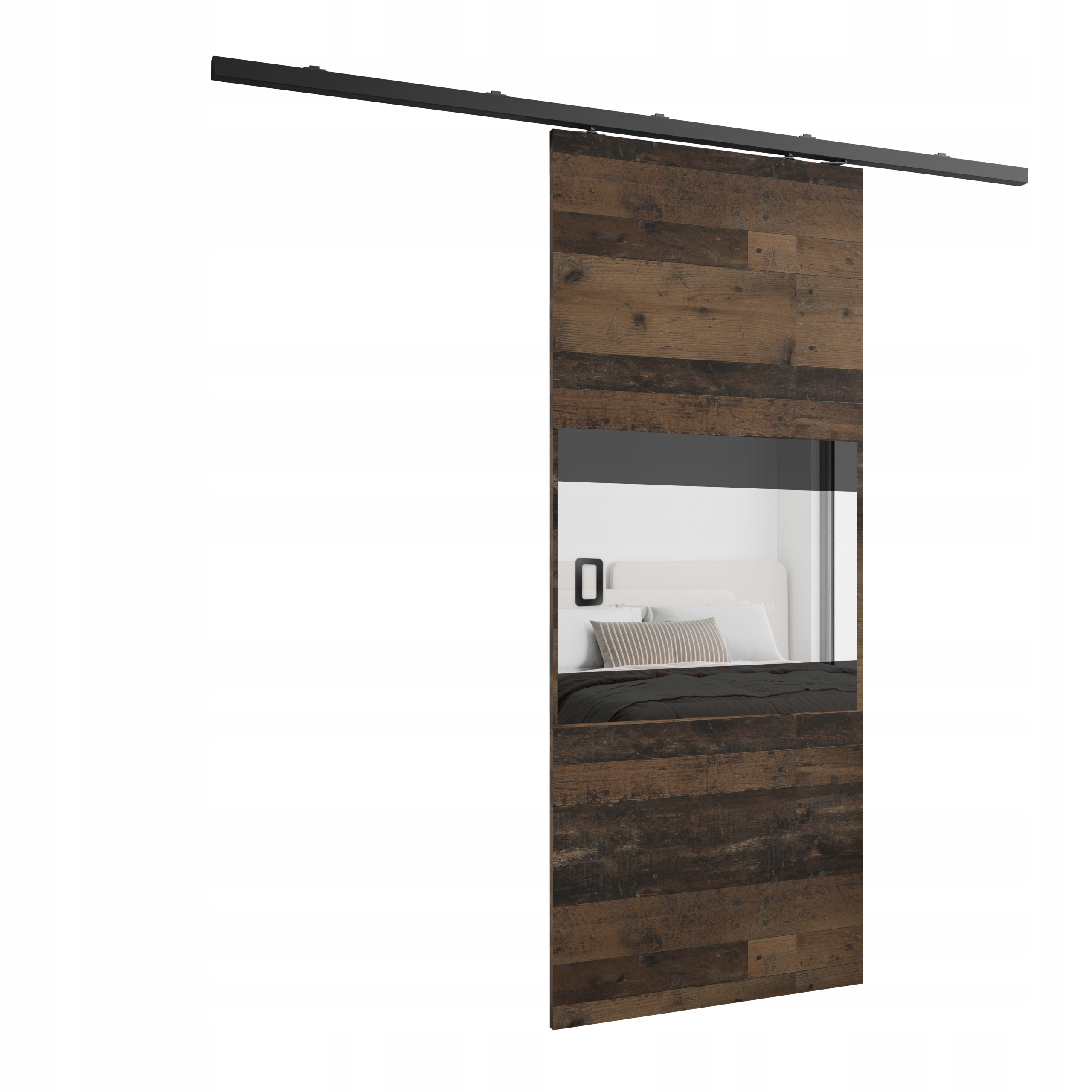 Posuvné nástěnné dveře HS-45 Dori 80 old style zrcadlo