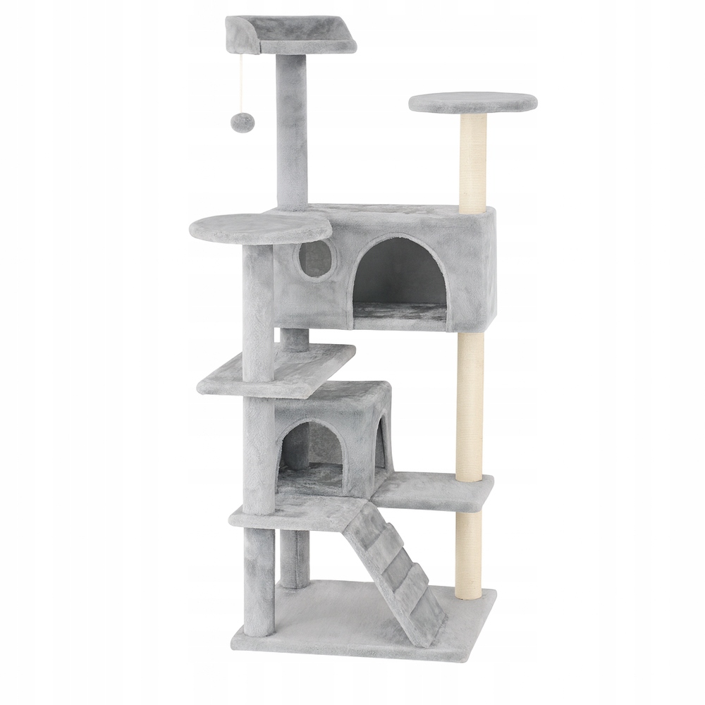 Drapak Dla Kota Legowisko Wieża Domek Słupek Zabawka Na Sznurku Szary