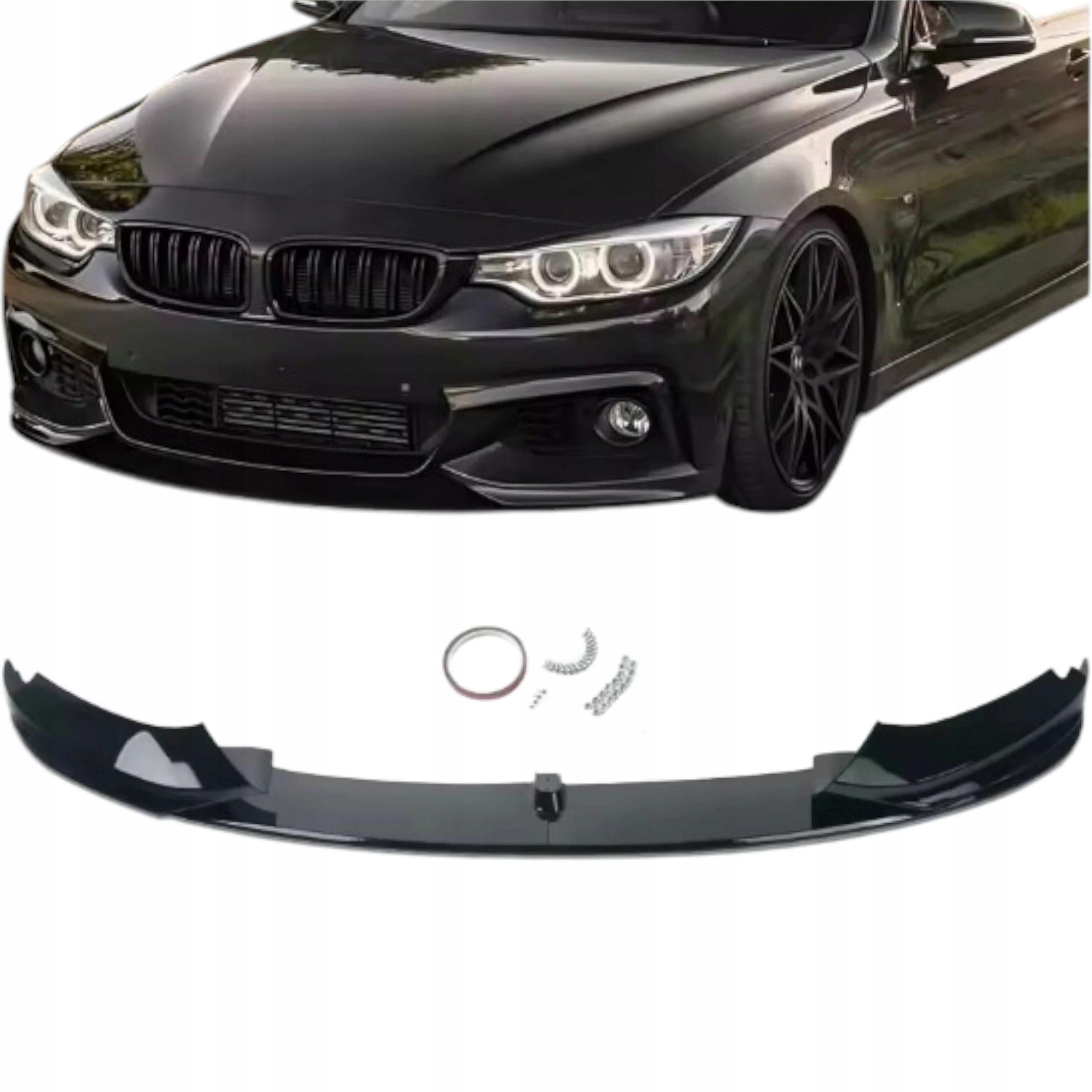 Nástavec nárazníku Splitter Bmw F32 F36 F33 Černý Lesk Přední M Balíček