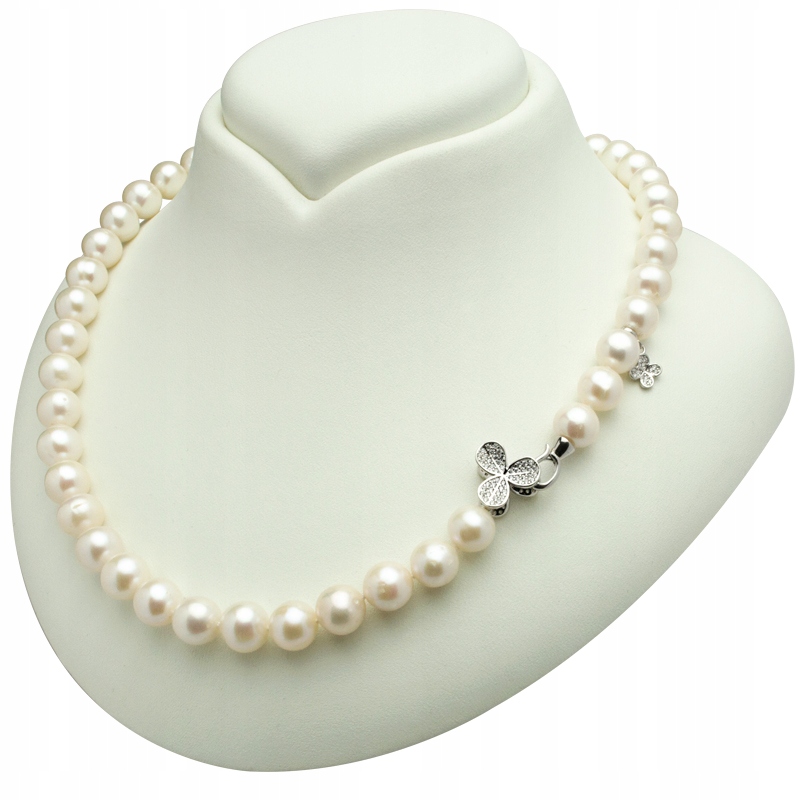 Lesklý Stříbrný Náhrdelník Z Bílých Perel