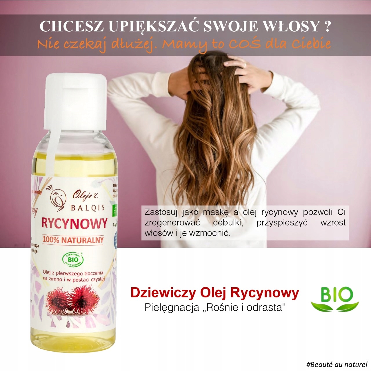 OLEJ RYCYNOWY BIO DO WŁOSÓW, SKÓRY, BRODY, 100 ML Typ włosów do każdego typu włosów