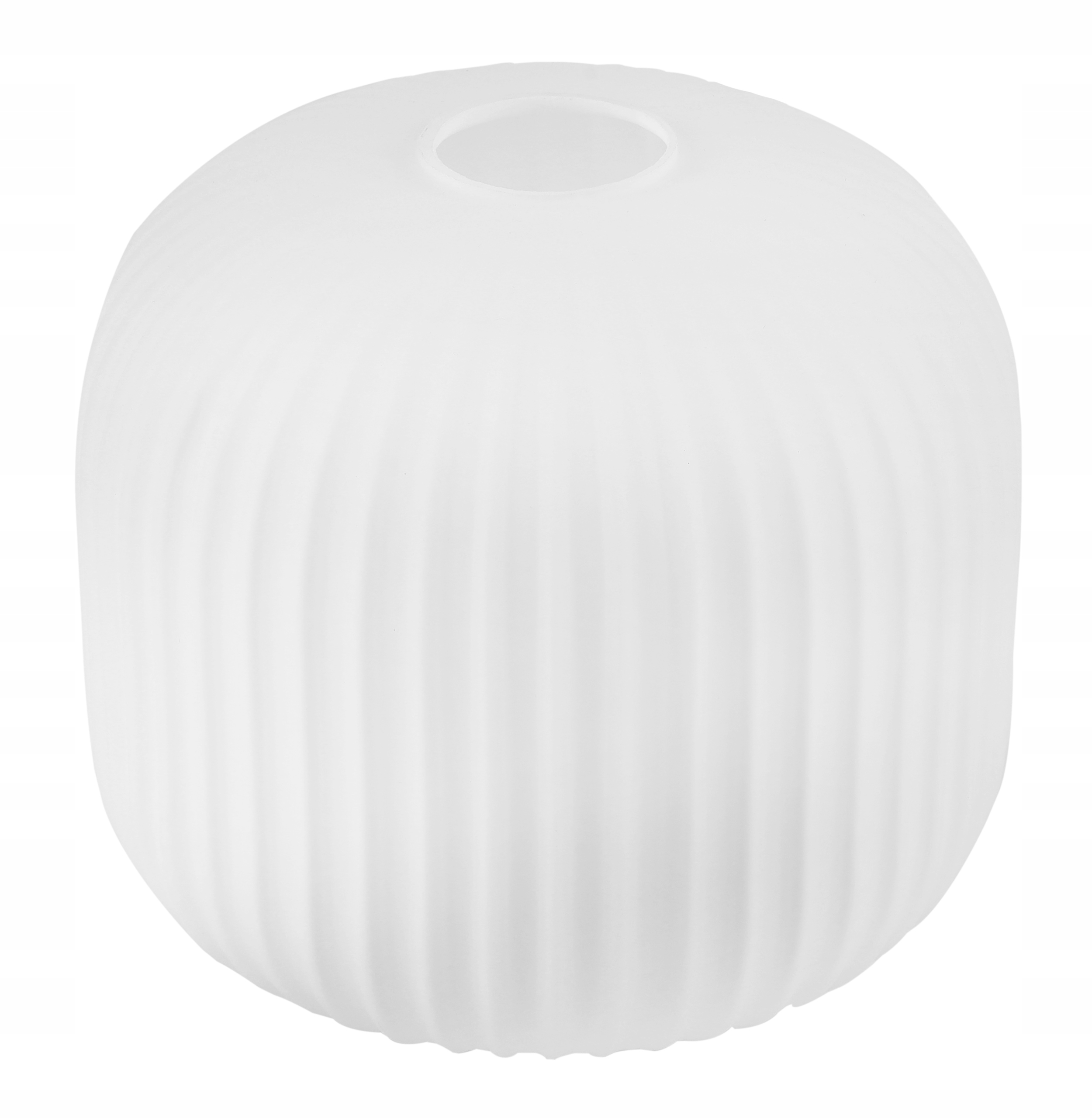 KLOSZ SZKLANY DO LAMPY WISZĄCEJ SUFITOWEJ RIFFLE BIAŁY WALEC 20CM RYFLOWANY