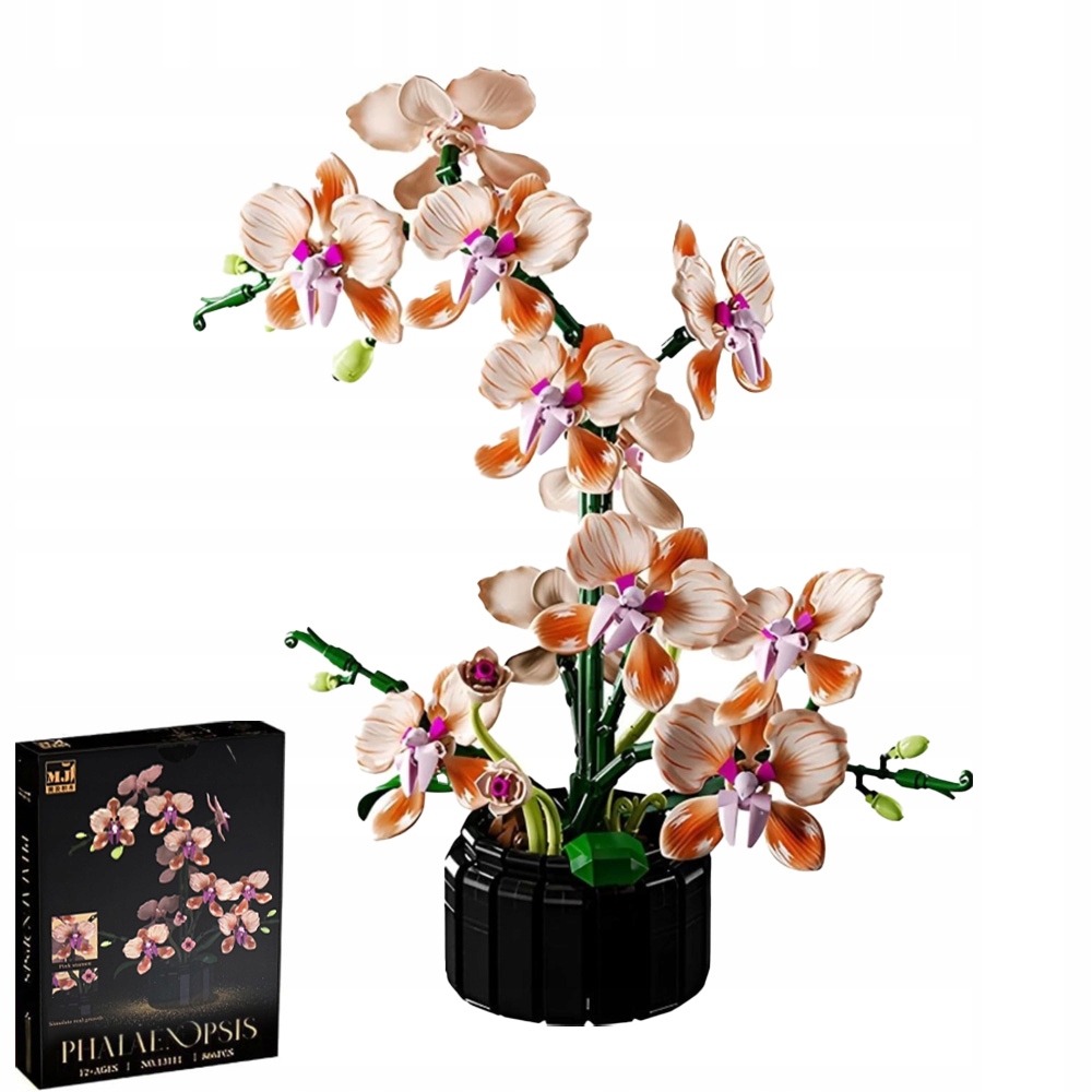 Kwiat Orchidea Storczyk Klocki ZESTAW KLOCKÓW NA PREZENT